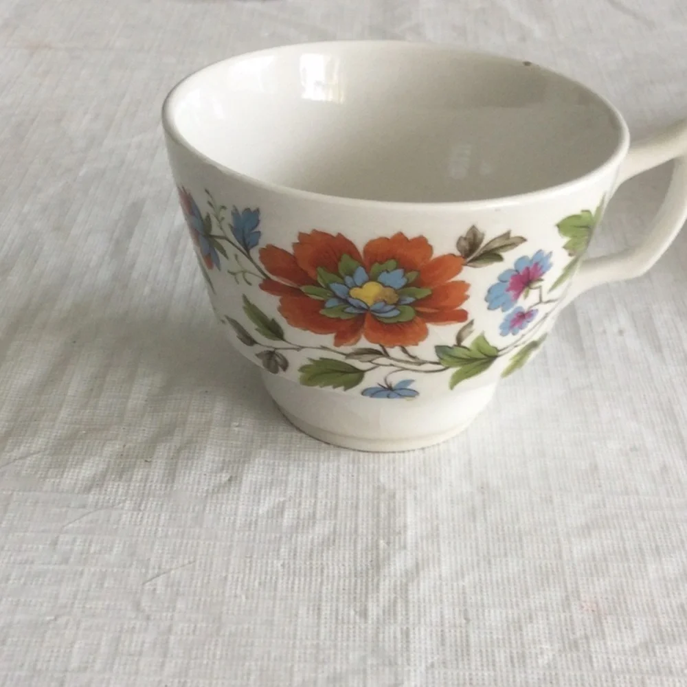 Floral Patterned Cup and Saucer Set